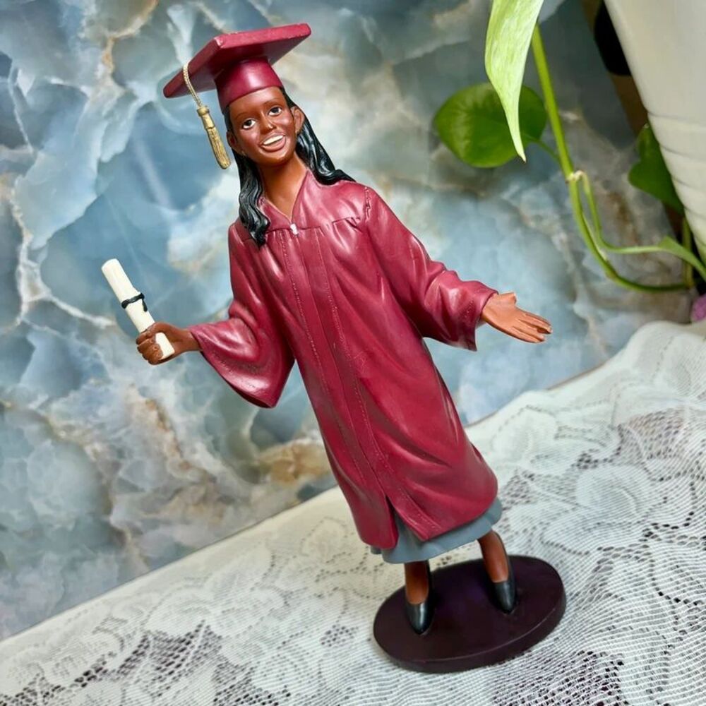 (Chipped) VTG Collectible Ebony Treasures Female Graduate African American Figur